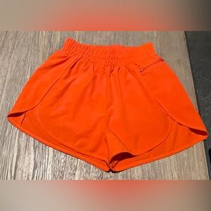 Women's Orange Athletic Shorts, Size Small
